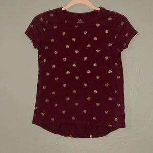 Purple Shirt with Peach Hearts 💜